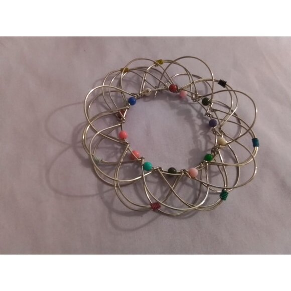 Vintage MCM Fidget 3D Desk Toy Silver Wire Mandala Stress Relief Meditation - Picture 1 of 3